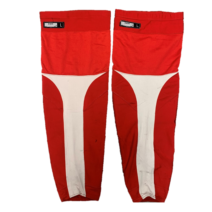 OHL - Chaussettes de hockey CCM d'occasion (rouge/blanc)